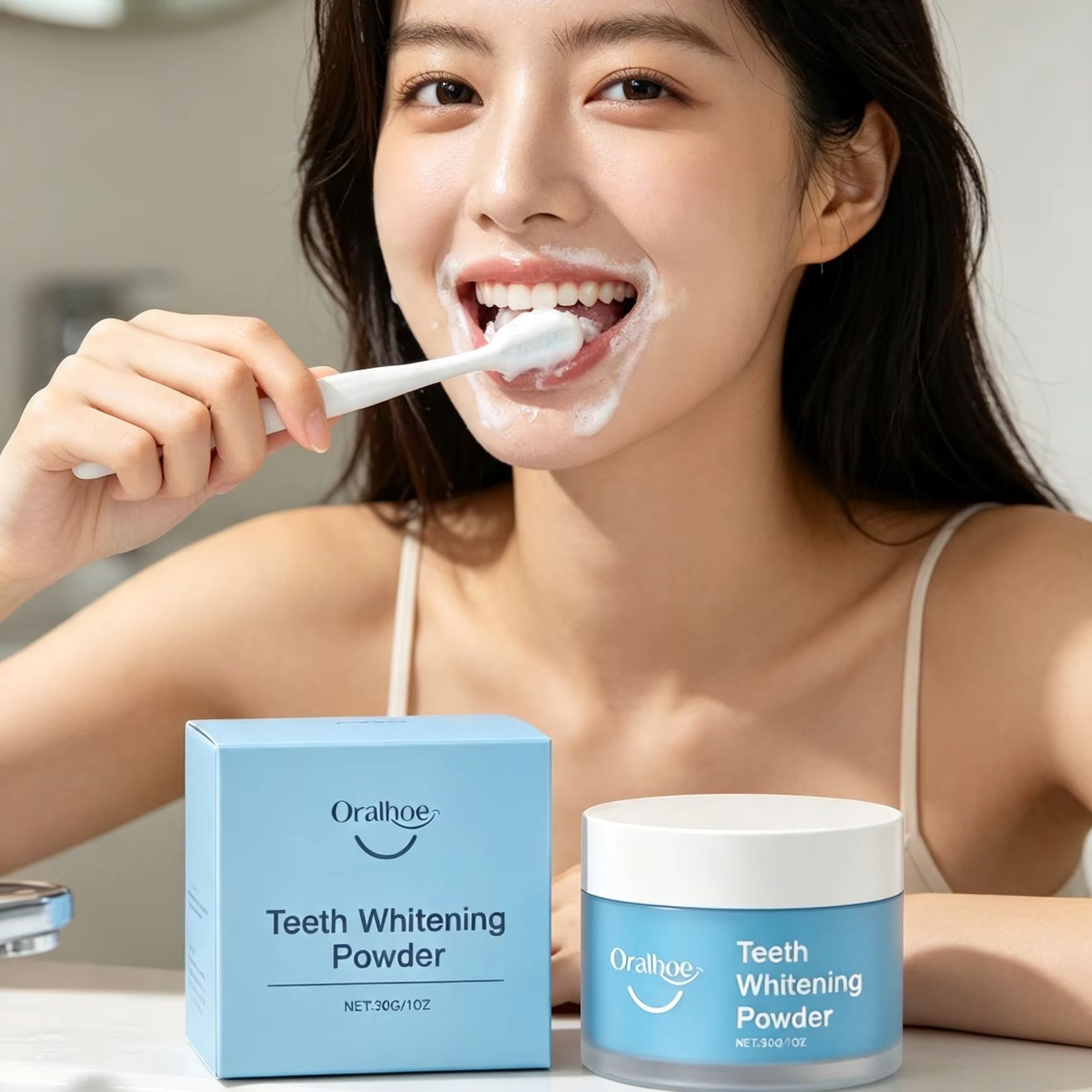 Teeth Whitening Zimba - Polvere Dentale Oralhoe per Pulizia Profonda,